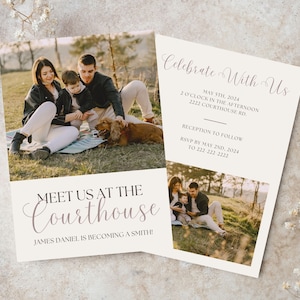 Adoption Day Invitation Template | Meet Us At the Courthouse Invite Template | Edit in Canva | Foster Care Adoption