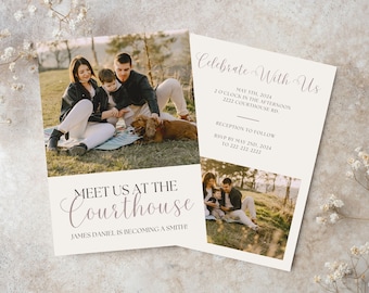 Adoption Day Invitation Template | Meet Us At the Courthouse Invite Template | Edit in Canva | Foster Care Adoption