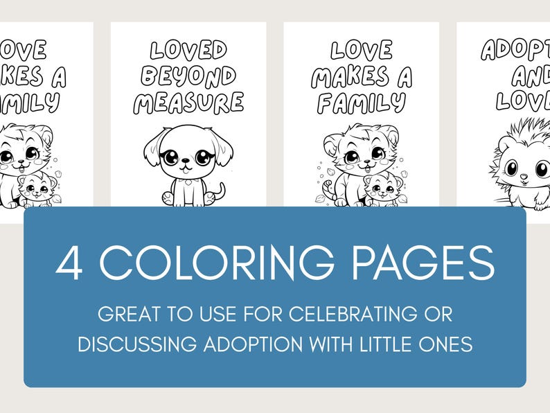 Adoption Coloring Pages | Forever Family Activity, Instant Download ...