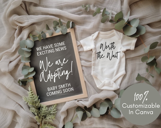 Adoption Announcement Sign, We're Adopting, Adoption Photo Prop ...