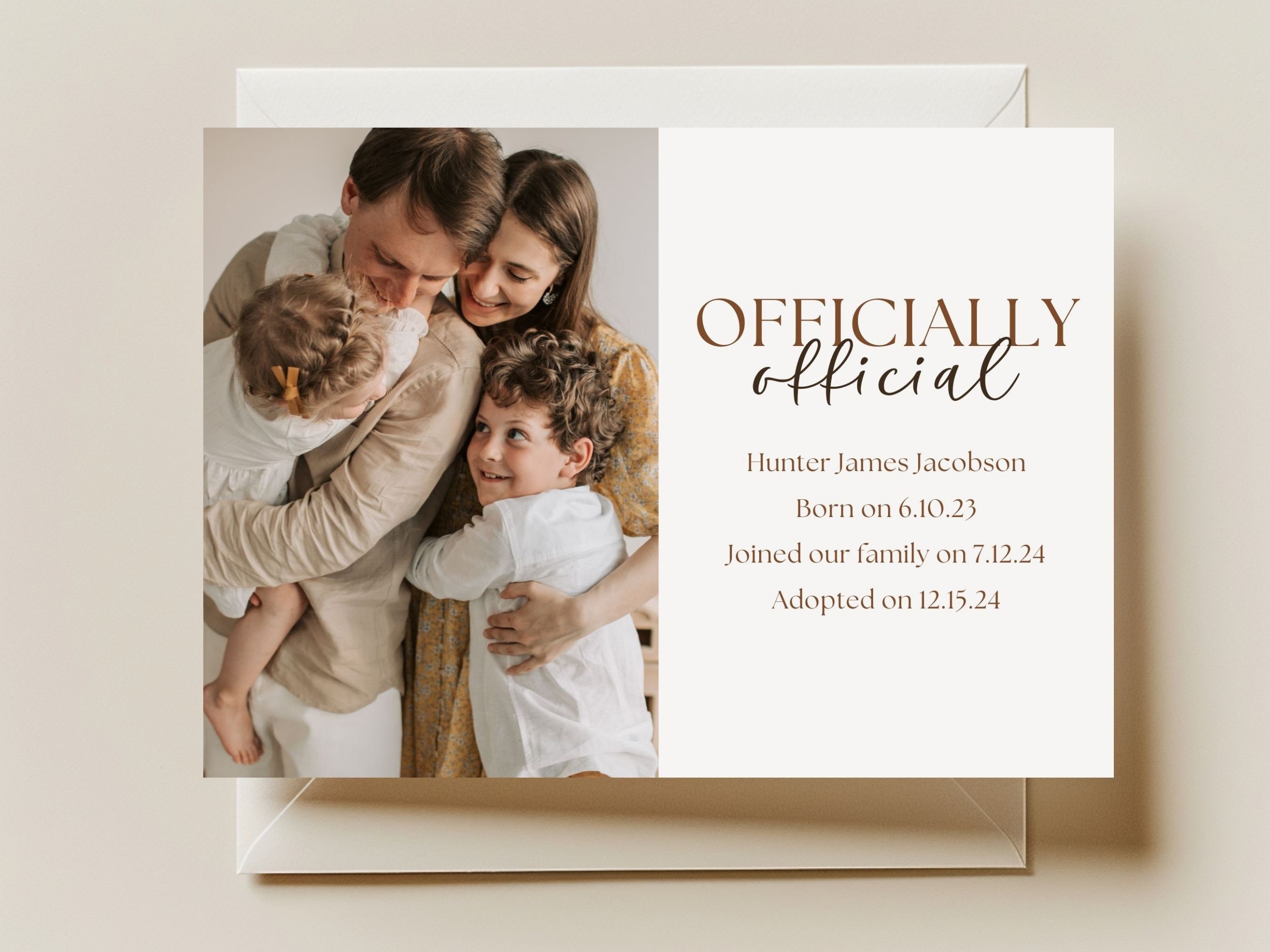 Adoption Announcement Template | Official Adoption Celebration Template | Edit in Canva | Officially Official