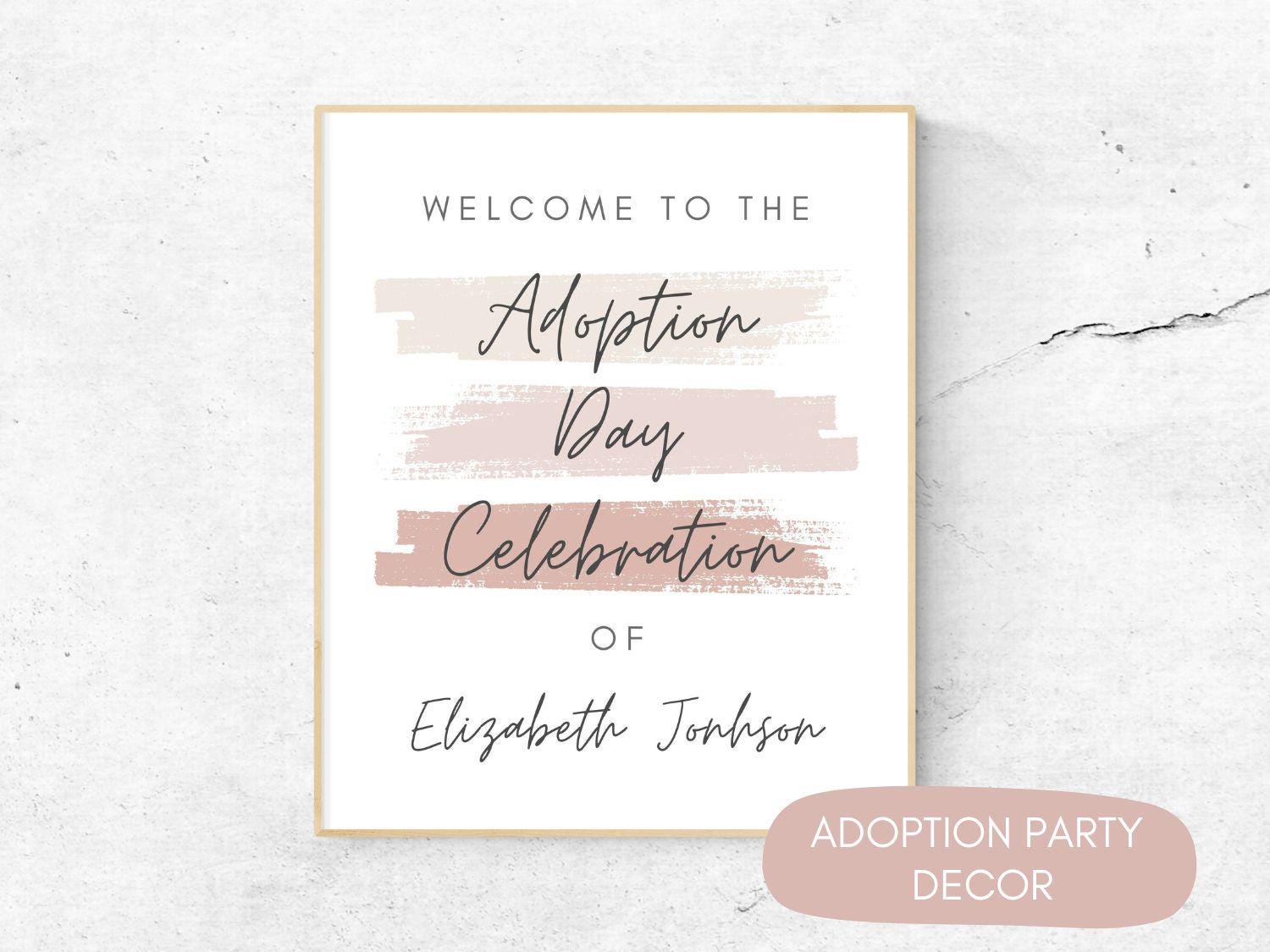 Adoption Day Celebration Sign | Personalized Party Decor (digital ...