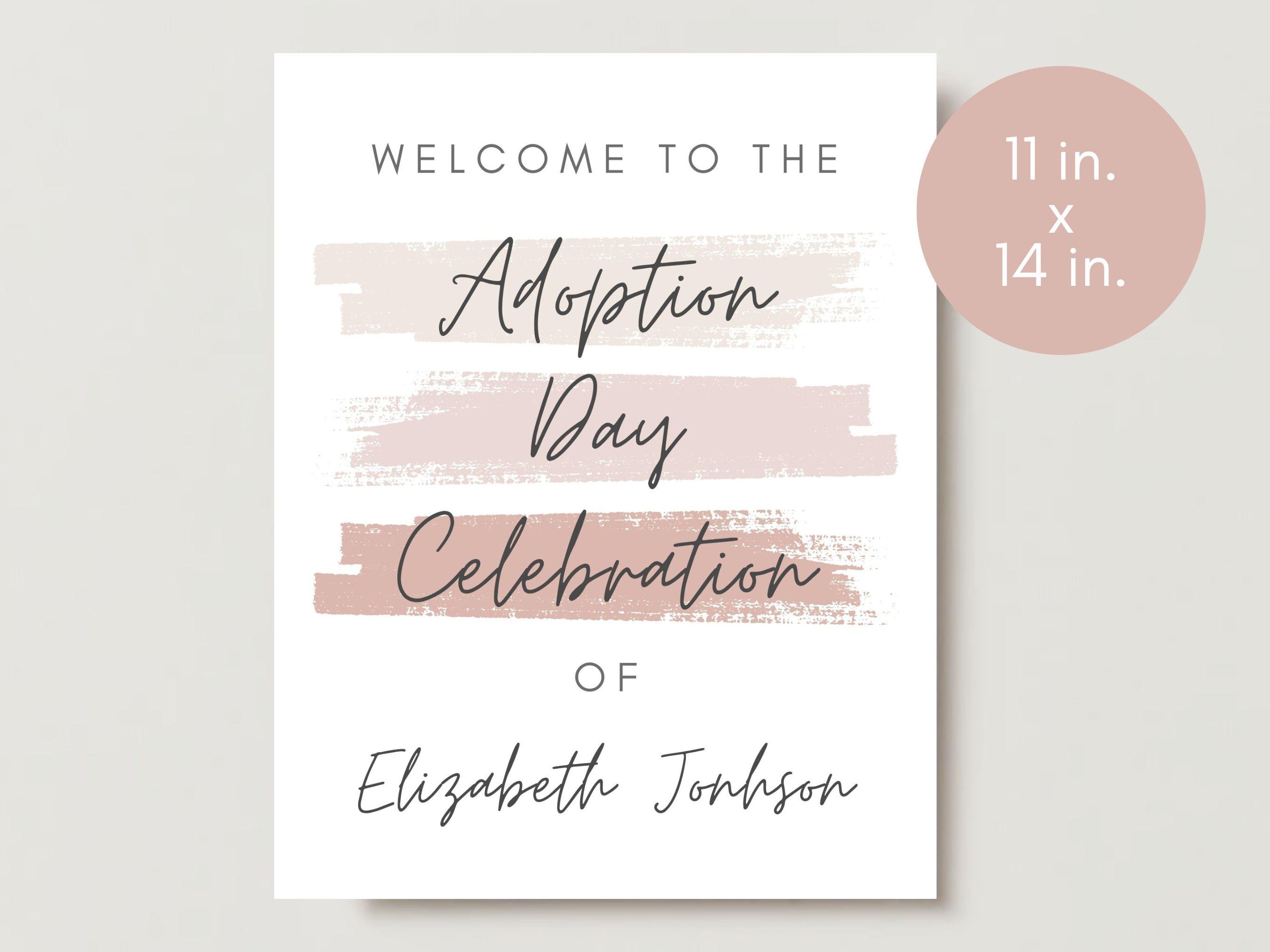 Adoption Day Celebration Sign | Personalized Party Decor (digital ...