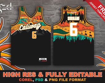 Basketball Jersey Digital File | Full Sublimation Design | Sportswear | With Jersey Template and Mockup | PSD COREL