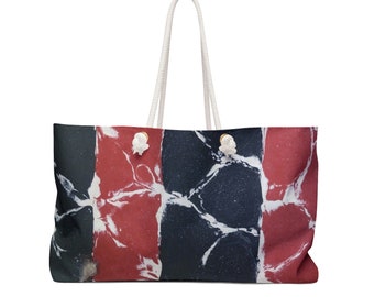 Printed Designer Bag Red & Black Marble Look | Large Sized Purse | Hand Bag | Trendy Weekender Travel Bag | Stylish Hand Bag | Holiday Bag