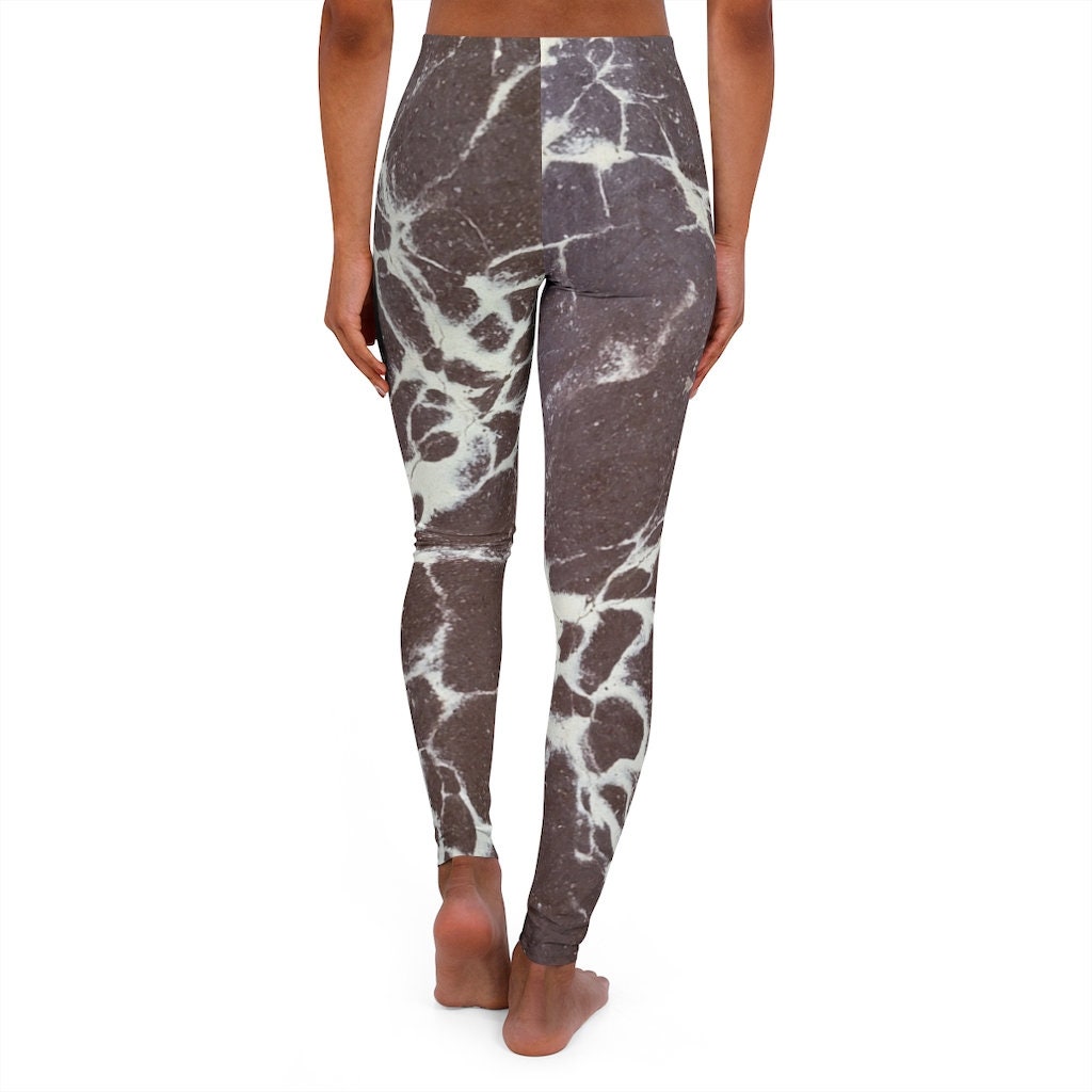 Ladies Brown Marble Leggings Workout 