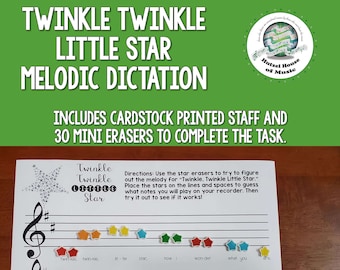 Twinkle Twinkle Little Star Melodic Dictation Manipulative
