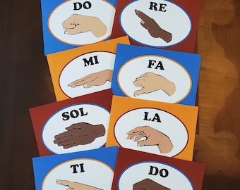 Multicultural Curwen Kodaly Solfege Hand Signs for Music Class