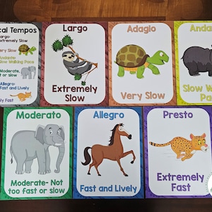 Animal Tempo Posters for Music Classroom