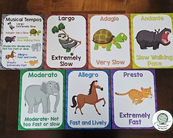 Animal Tempo Posters for Music Classroom