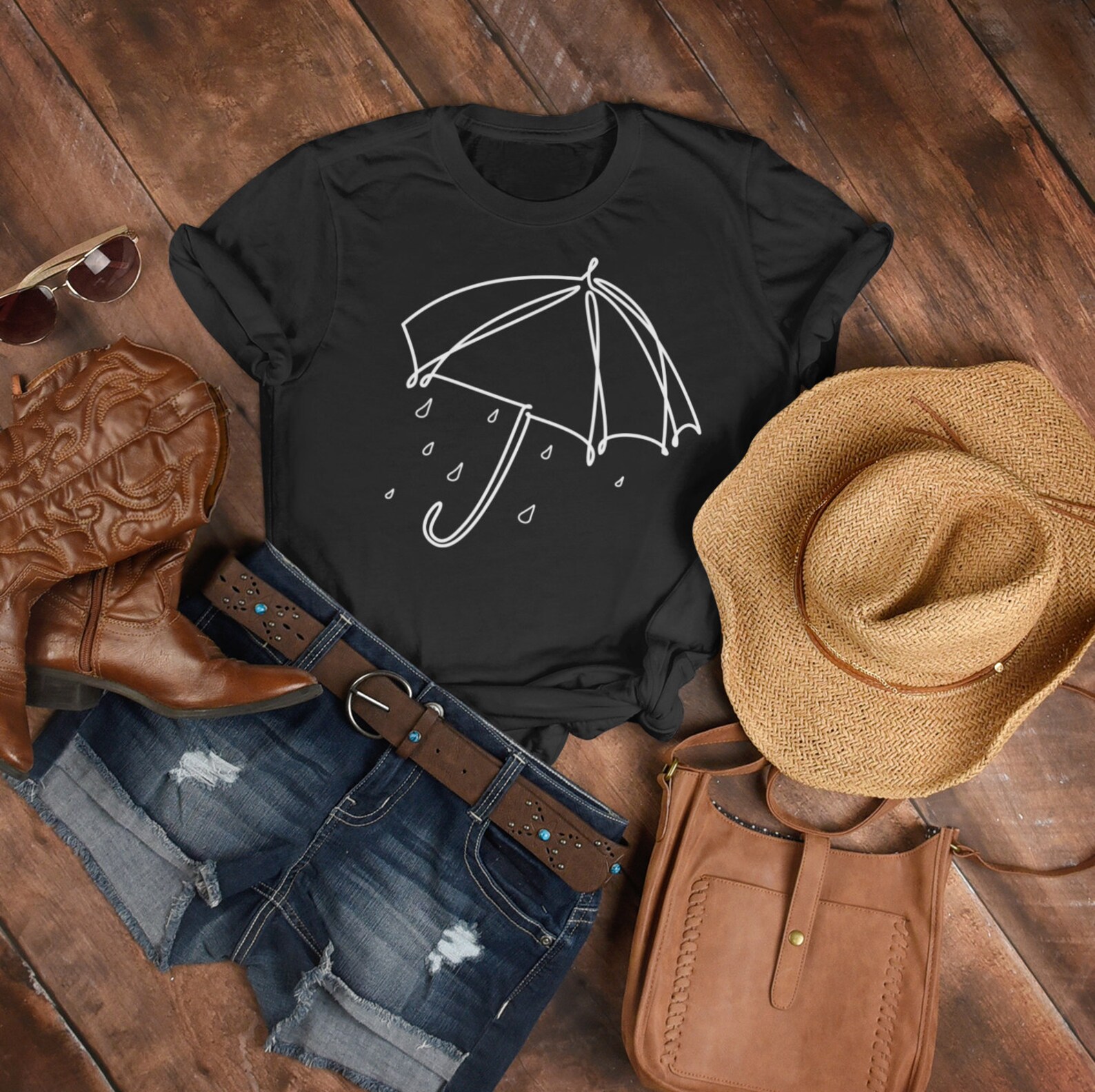 Umbrella Shirt Unisex T shirt Umbrella Design Gift For Her Etsy