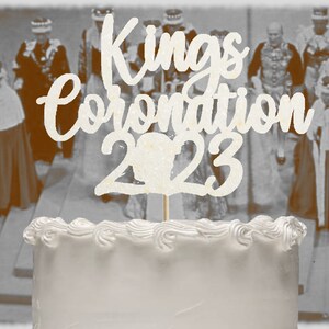 Coronation 2023 Cake Topper, Coronation Centrepiece, Coronation Cake Topper, King Charles III, Coronation Party, Street Party Colour Options White