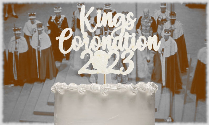 Coronation 2023 Cake Topper, Coronation Centrepiece, Coronation Cake Topper, King Charles III, Coronation Party, Street Party Colour Options White