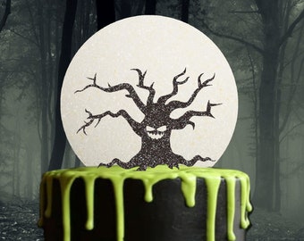 Adorno para tarta de Halloween, Árbol terrorífico, Árbol espeluznante, Envío estándar de primera clase, Opciones de diseño