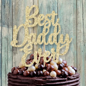 Best Daddy Ever Cake Topper, Vatertag Topper, Stiefvater Kuchen, Tortendekoration, Happy Fathers Day, alles Gute zum Vatertag, Farboptionen
