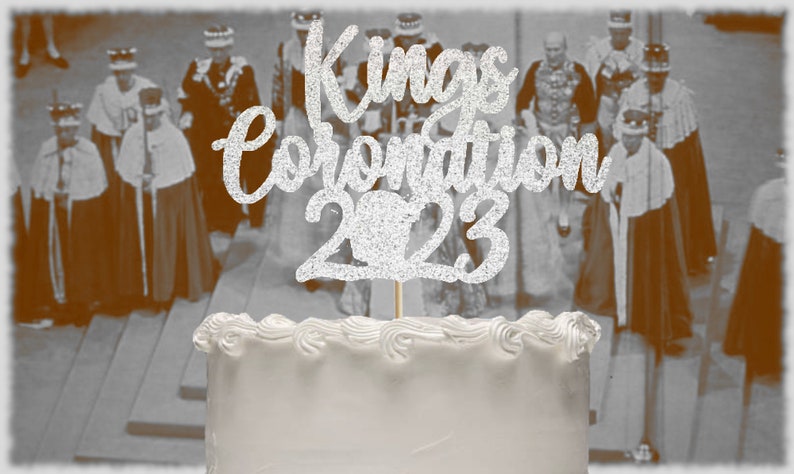 Coronation 2023 Cake Topper, Coronation Centrepiece, Coronation Cake Topper, King Charles III, Coronation Party, Street Party Colour Options Silver