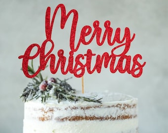 Merry Christmas Cake Topper, Xmas Topper, Merry Xmas cake topper, Merry Xmas topper, Festive Topper, Holiday Cake Topper, Colour Options