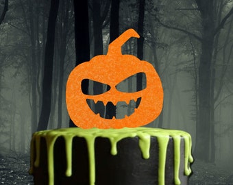 Halloween Cake Topper, Pumpkin Cake Topper, Scary Pumpkin, Carved Pumpkin, Scary cake, October, Cake Decoration, Design Options