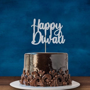 Happy Diwali cake topper, Diwali cake topper, Deepawali cake topper, Glitter cake topper
