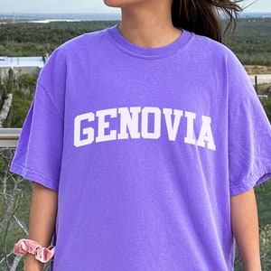 Genovia Shirt | Magic Princess Trendy Tee Comfort Colors Kingdom Varsity Letters Oversized Tee College Font Disney World