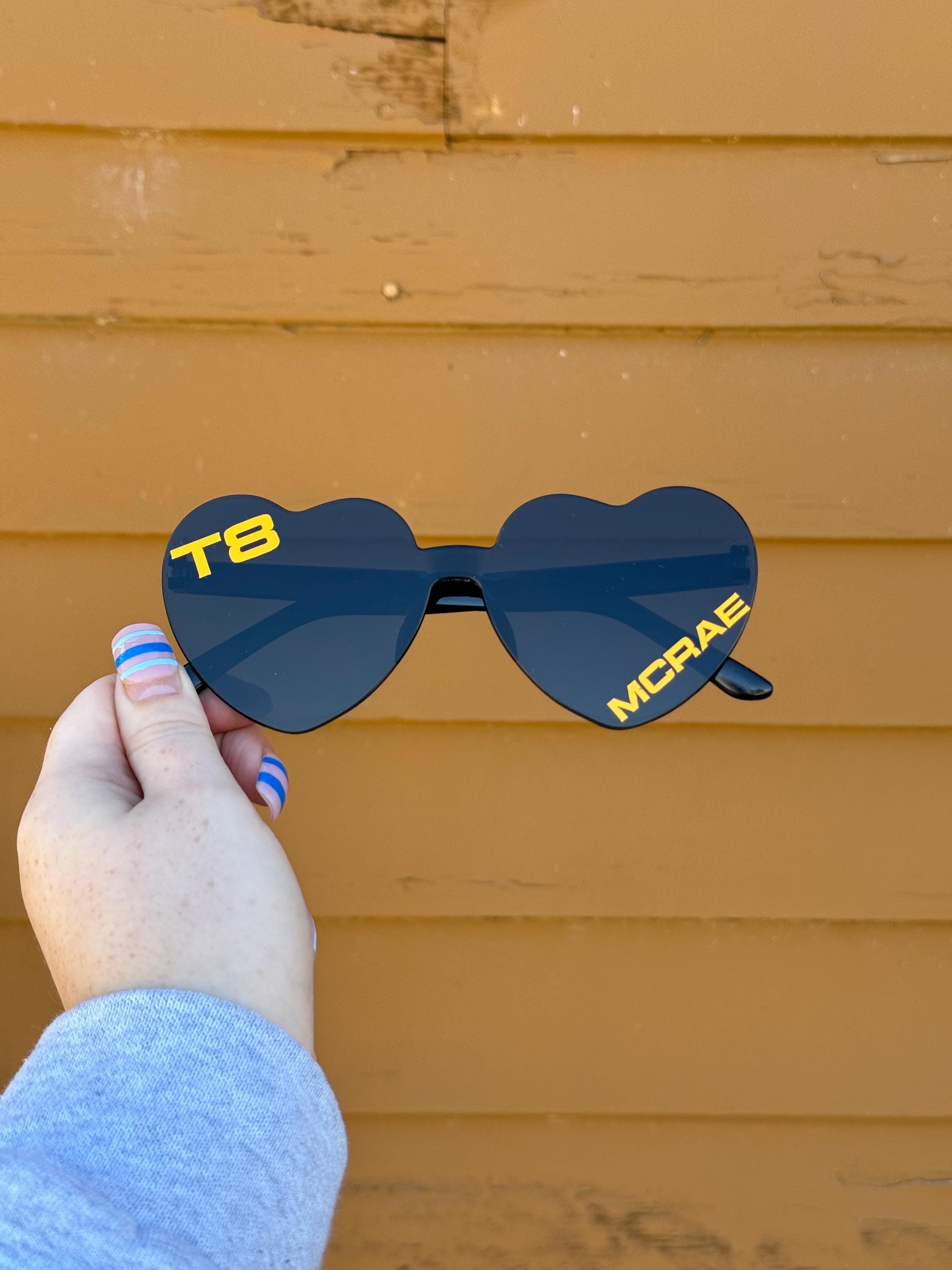 Heart-Shaped Blue and Orange Sunglasses Orange ombré Heart sunglasses – Kailo Chic main image 3