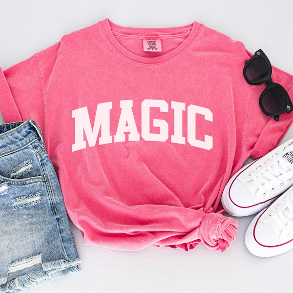 MAGIC Shirt | Princess Trendy Tee Comfort Colors Kingdom Varsity Letters Oversized Tee College Font Disney World