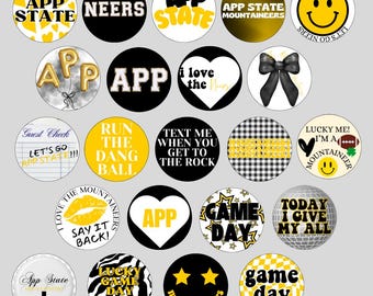 APP Appalachian State Game Day Buttons | Pin Mountaineers Neers Fan Accessories Spirit Pins Gifts for Her Gameday Outfits
