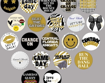 Central Florida Inspired Game Day Buttons | Pin Knights Fan Accessories Spirit Pins Gifts for Her Gameday Outfits