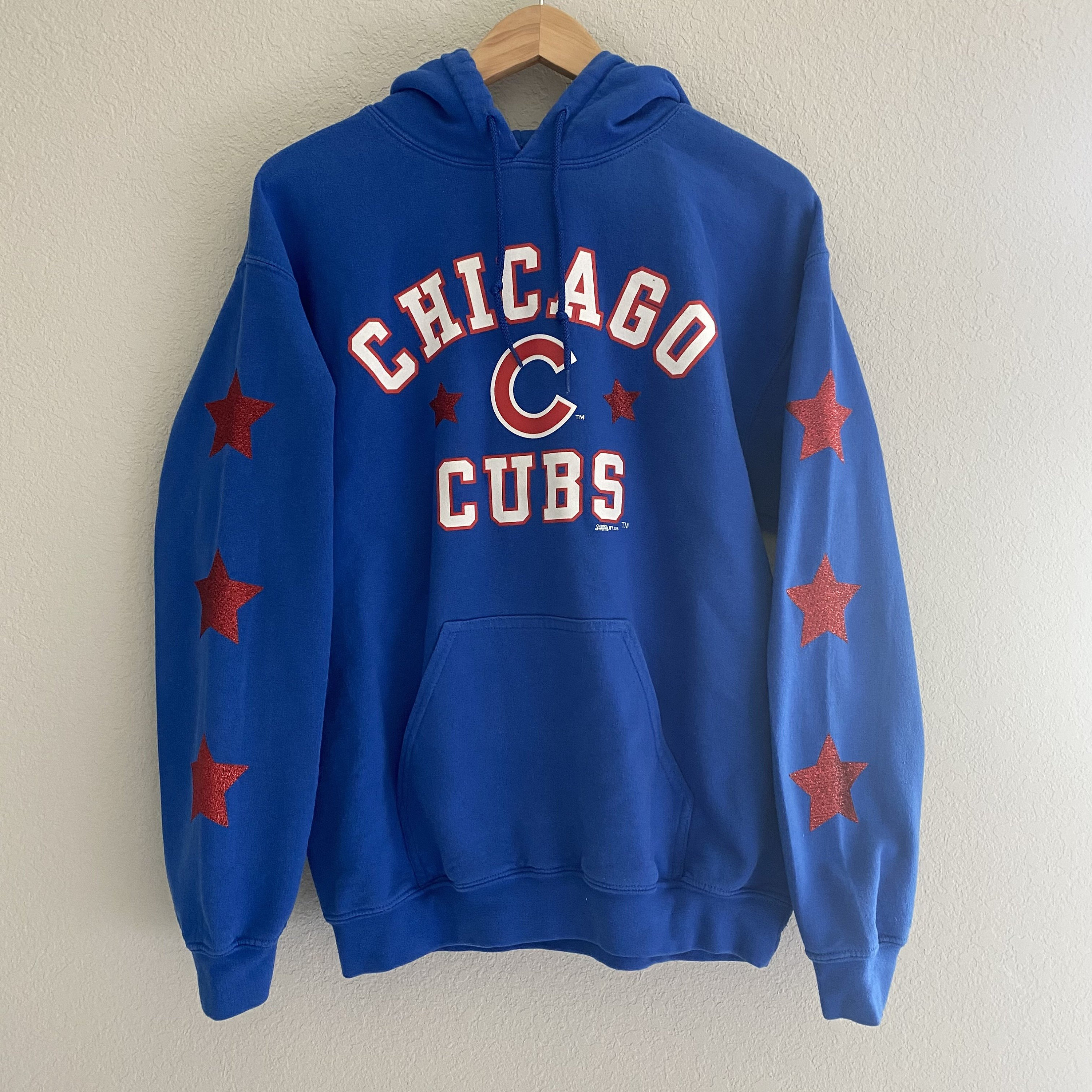 Upcycled Chicago Cubs Sweatshirt Glitter Star Hoodie Vintage Etsy