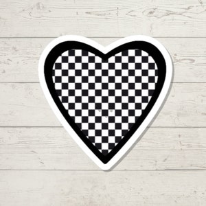 Checkered Flag Heart Sticker | Checker, Flag, Racing Flags, Heart, Decal, Racing, For Racer, NASCAR, Dirt, Pink