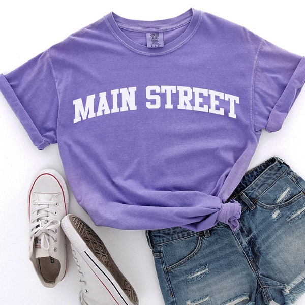 Main Street Shirt | Magic Princess Trendy Tee Comfort Colors Kingdom Varsity Letters Oversized Tee College Font Disney World