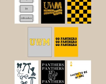 University of Wisconsin Milwaukee Digital Print Wall Art | Set of 8 | Dorm Decor | Aesthetic Prints | Download | Cute College Posters