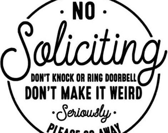 No Soliciting Door Decal