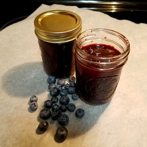 diabetic blueberry jam, 2.3g net carbs per serving, low carb, sugar free, 8oz bottle
