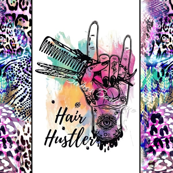 hair hustler Tumbler Wrap PNG Download, Sublimation Download, Sublimation Tumblers, Digital Download