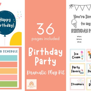 Birthday Party Dramatic Play, Pretend Play, Play Kit, Classroom Dramatic Play, Home Dramatic Play, Playroom