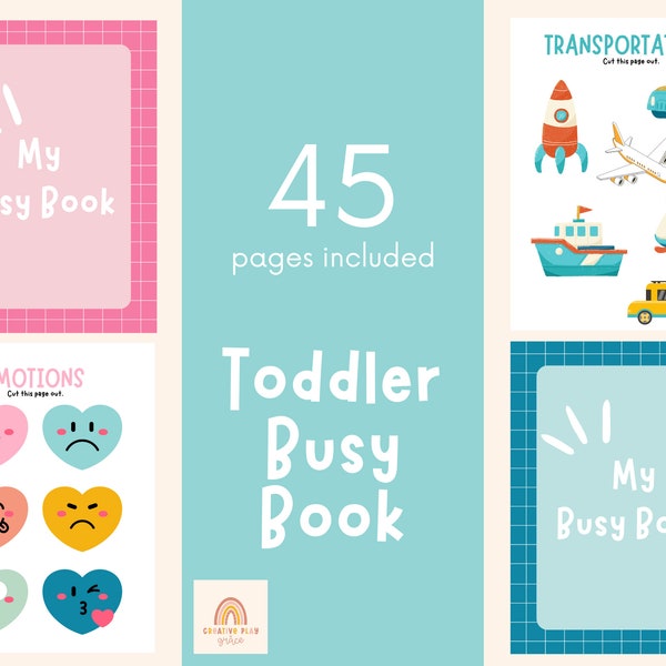 Toddler Busy Book | Printable Toddler Activities | Montessori Printables | Homeschool Resources | Preschool Learning Binder | Busy Binder