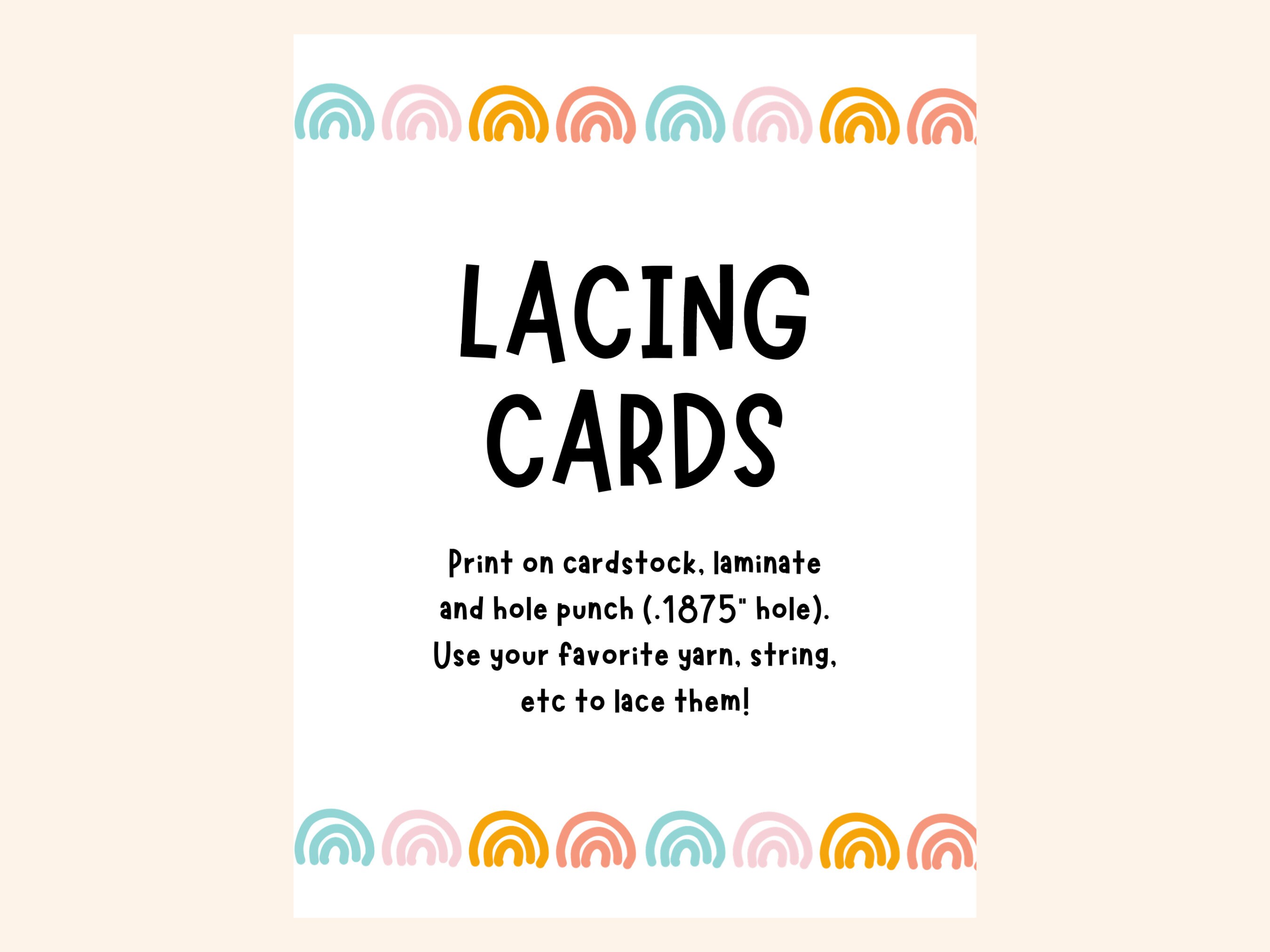 Image showcasing Shapes Lacing Cards | Lacing Cards | Tracing Cards | Yarn Lacing Cards ...
