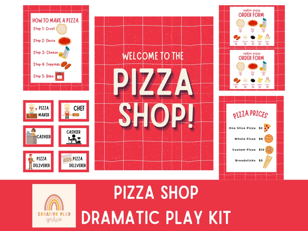 Pizza Shop Dramatic Play, Pretend Play, Play Kit, Classroom Dramatic Play, Home Dramatic Play ...