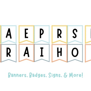 May include: A printable banner with the word "CARS" in yellow, orange, and blue pennants. The banner is perfect for a classroom or party.