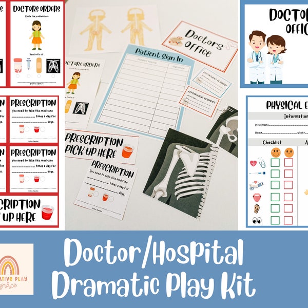 Doctor/Hospital Dramatic Play, Pretend Play, Classroom Dramatic Play, Home Dramatic Play, Playroom