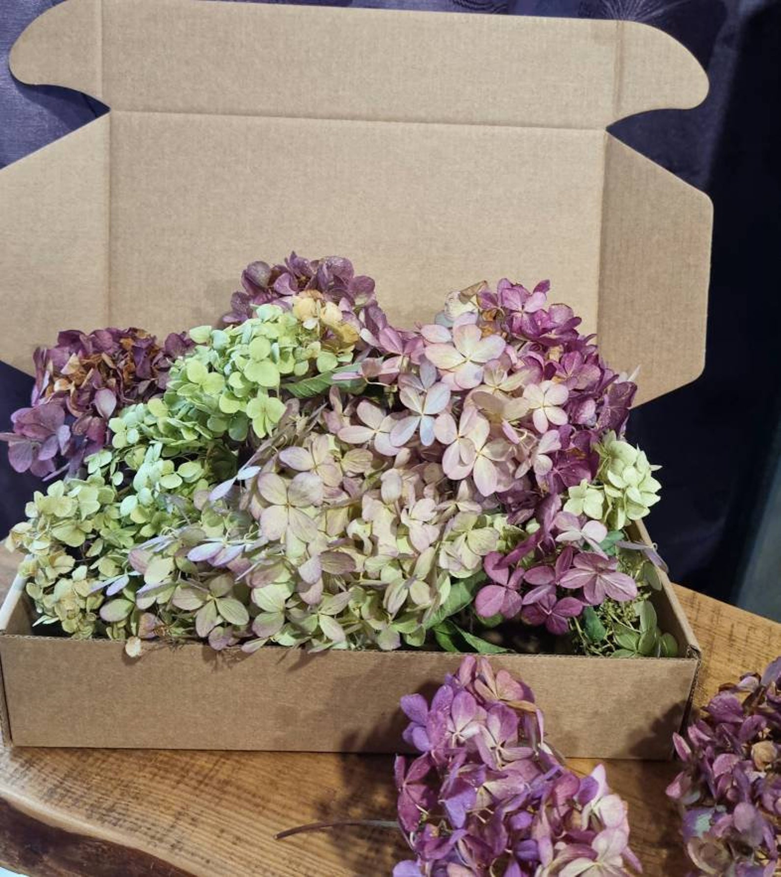 Hydrangeas Flowers Confetti in Box Dried Multicolored Flowers Wedding