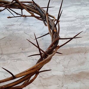 Corona di spine 612 corona di legno biancospino thornkrone corona di spine affilate corona di spine cristiana corona religiosa cristiana pasquale corona affilata immagine 2
