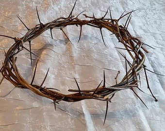 Crown of thorns 6"-12"wooden wreath hawthorn thornkrone sharp thorn wreath christian thorn crown religious christian passover sharp wreath