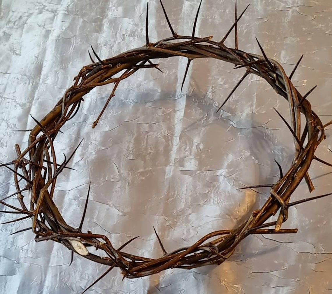 Real crown of thorns wooden wreath from hawthorn branches | Etsy