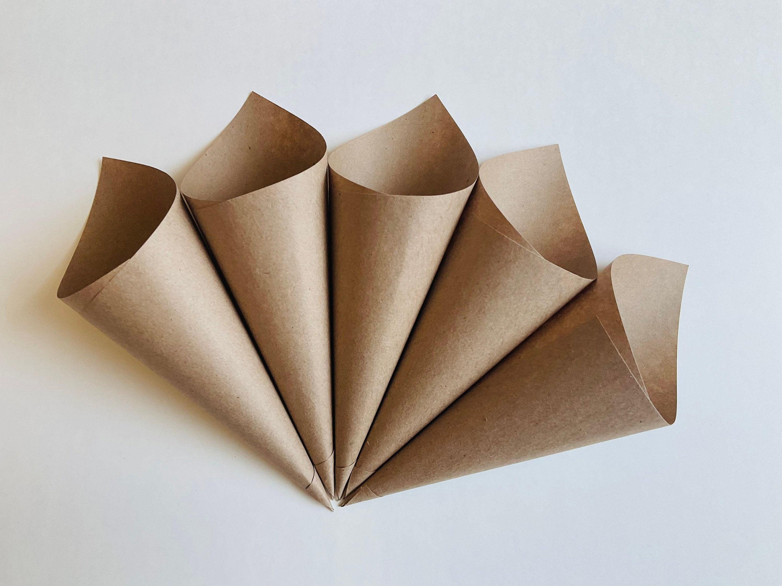 X1 Vintage Rustic Kraft Paper Cones Confetti Biodegradable For Dried Petals 