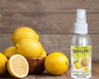 Spritz Hill Lemon Squeezey 4 oz. Essential Oil Aromatherapy Room Spray and Body Mist