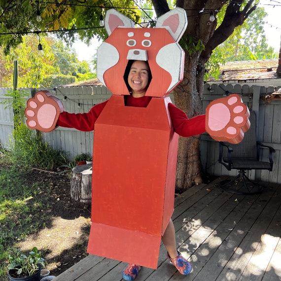 RED PANDA Cardboard Costume Templates PDF D.I.Y Homemade Kid s