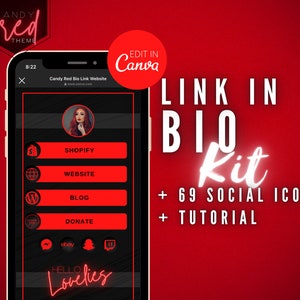 Link In Bio Template - Social Media Landing Page - Instagram, Tik Tok Linktree Alternative - Custom Canva - No Website for IG, Insta, Tiktok