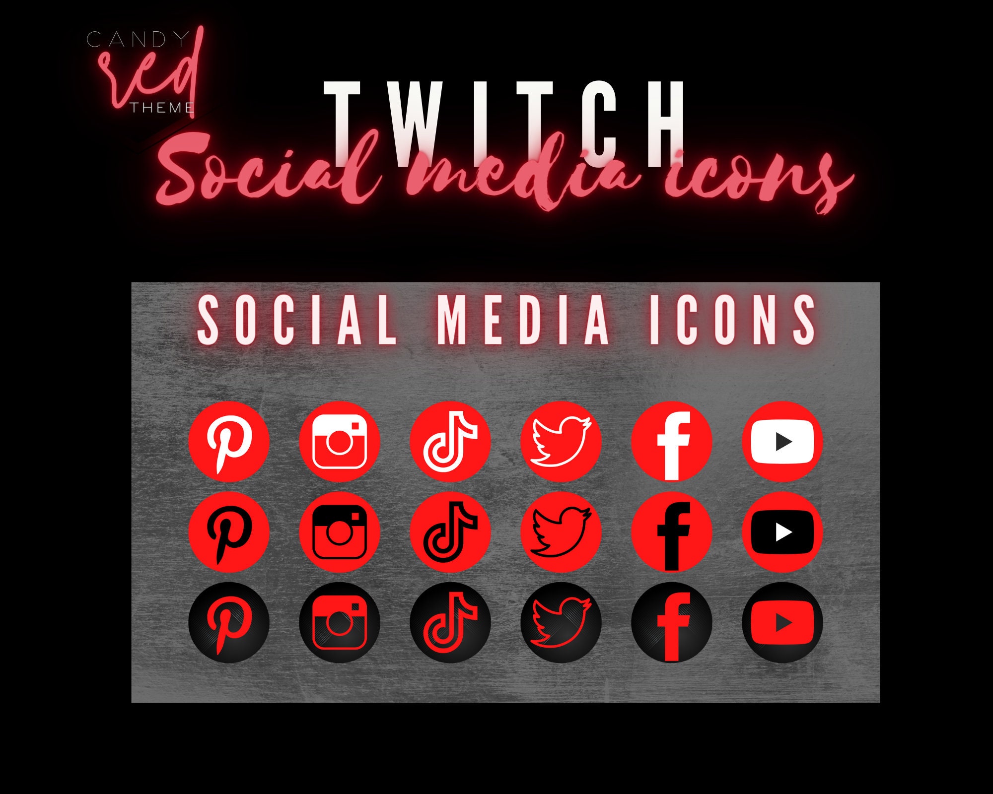 Neon Black & Red Animated Twitch Streaming Package Labels - Etsy Canada
